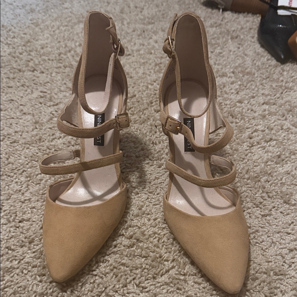 Nine West Beige Strappy Heels